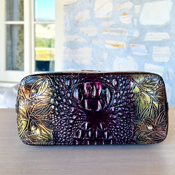 Brahmin Ellen Pesto Edgewood Embossed Leather Satchel/ Ady Wallet Option NWT - Picture 5 of 12